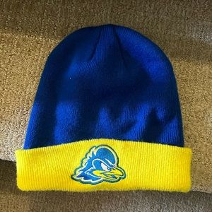 University of Delaware Blue Hens Adidas knit hat blue and yellow